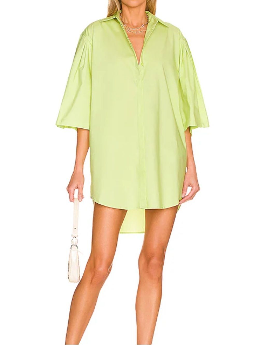 L'Academie Willacy Mini Shirt Dress Lime Green Size S Revolve